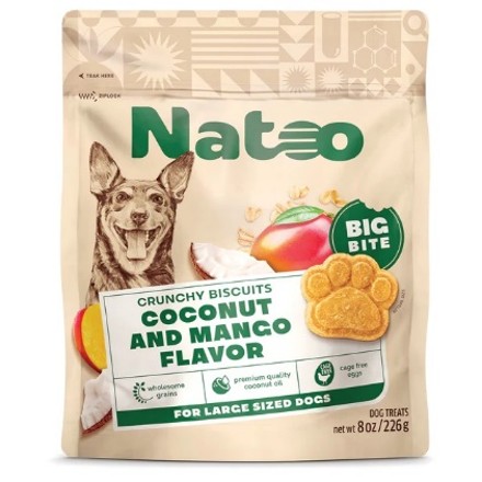 8oz Natoo Biscuits - Coconut and Mango - Big Bites - Dog/Cat Supplements